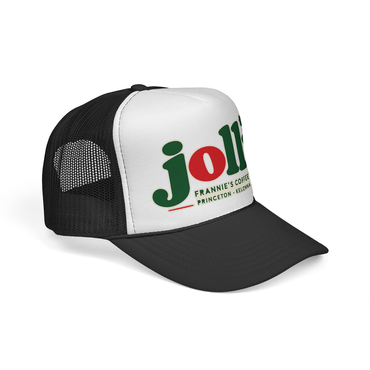 Frannie's Jolly Christmas Trucker Cap, Frannie's Coffee holiday trucker cap