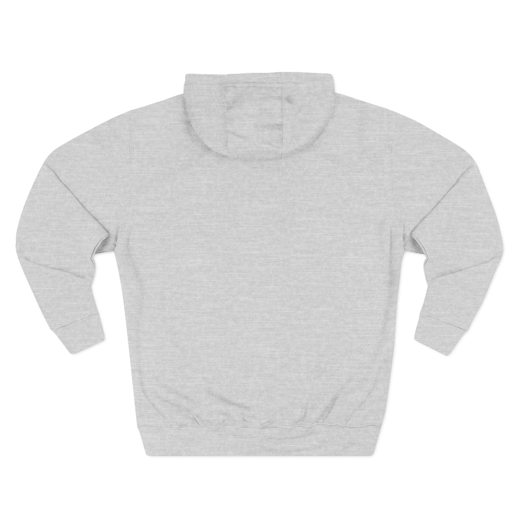Frannie's varsity hoodie in Heather Grey: back view