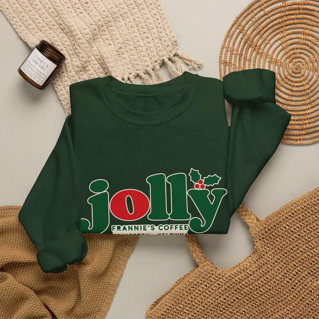 Frannie's Jolly Christmas Crewneck, Frannie's Coffee holiday crewneck