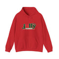 Frannie's Jolly Christmas Hoodie in Red with the holly jolly Frannie's Coffee logo