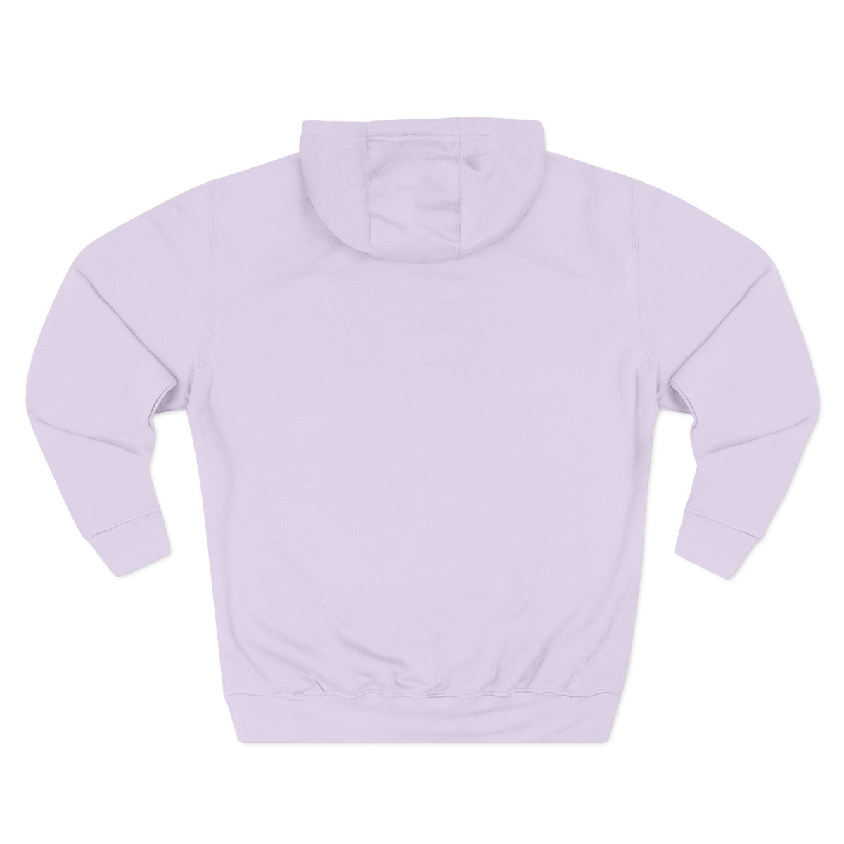 Frannie's varsity hoodie in Lilac: back view