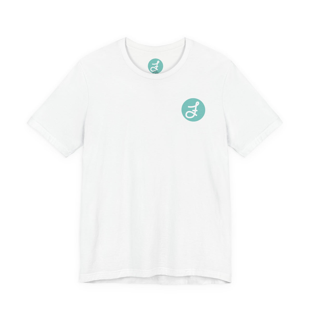 Frannie's Coffee Princeton, BC t-shirt in White: front with the F logo on the left chest