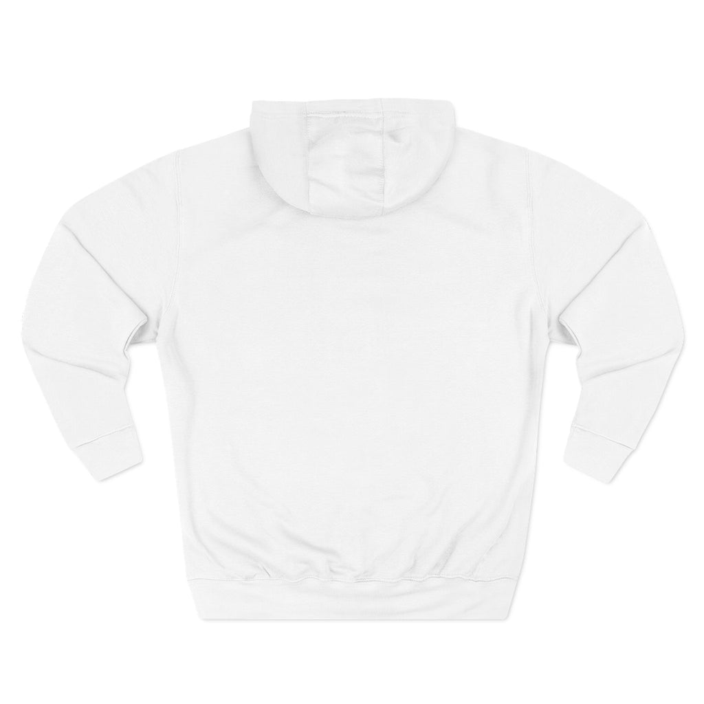 Frannie's varsity hoodie in White: back view