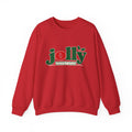 Frannie's Jolly Christmas Crewneck in Red with the holly jolly Frannie's Coffee logo