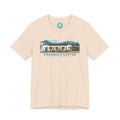 Frannie's Coffee Princeton, BC t-shirt in Soft Cream: front with the Princeton café illustration